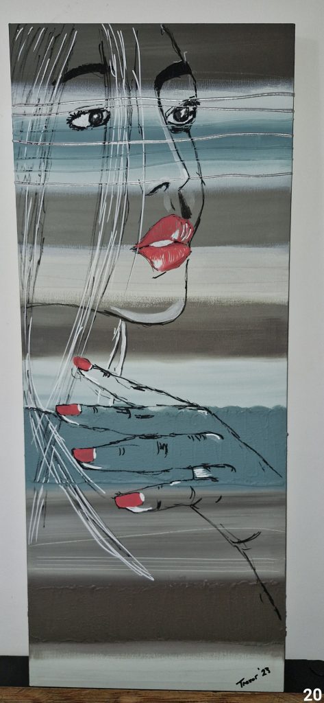 Red Lips & Nails (Mixed media)